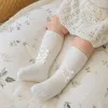 White vertical striped socks with double bow decorations details Picture